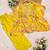 Yellow  embroidered fancy short kaftan tunic set
