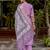 Floral embroidered silk blend round neck kurta trouser & dupatta set