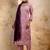 Floral embroidered silk blend round neck kurta trouser & dupatta set