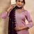 Floral embroidered silk blend round neck kurta trouser & dupatta set