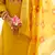 Floral embroidered silk blend round neck kurta trouser & dupatta set