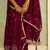 Floral embroidered silk blend round neck kurta trouser & dupatta set