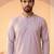 Mens lavender silk blend solid solid kurta
