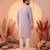 Mens lavender silk blend solid solid kurta