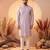 Mens lavender silk blend solid solid kurta