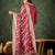 Floral embroidered viscose rayon round neck kurta trouser & dupatta set