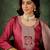 Floral embroidered viscose rayon round neck kurta trouser & dupatta set