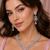 Rhodium finish baby pink diamond necklace set