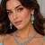 Rhodium finish light turquoise diamond necklace set