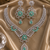 Rhodium finish light turquoise diamond necklace set