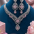 Rhodium finish baby pink diamond necklace set
