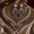 Rhodium Finish Electric Red Diamond Necklace Set