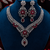 Rhodium Finish Electric Red Diamond Necklace Set