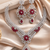 Rhodium Finish Electric Red Diamond Necklace Set
