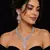 White Rhodium Finish Diamond Necklace Set