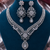 White Rhodium Finish Diamond Necklace Set