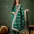 Floral embroidered viscose rayon round neck kurta trouser & dupatta set