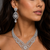 White Rhodium Finish Diamond Necklace Set