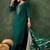 Floral embroidered viscose rayon round neck kurta trouser & dupatta set