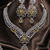 Rhodium Finish Electric Yellow Honey Diamond Necklace Set