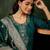 Floral embroidered viscose rayon round neck kurta trouser & dupatta set