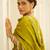 Floral embroidered viscose rayon round neck kurta trouser & dupatta set