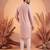 Mens multi silk blend abstract printed kurta