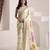 CREAM soft linen saree with rich jacquard pallu