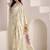 CREAM soft linen saree with rich jacquard pallu