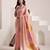 PEACH soft linen saree with rich jacquard pallu
