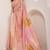 PEACH soft linen saree with rich jacquard pallu