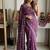 Wine Color Embroidery work Georgette Saree