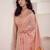 PEACH soft linen saree with rich jacquard pallu
