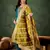 Floral embroidered viscose rayon round neck kurta trouser & dupatta set