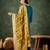Floral embroidered viscose rayon round neck kurta trouser & dupatta set