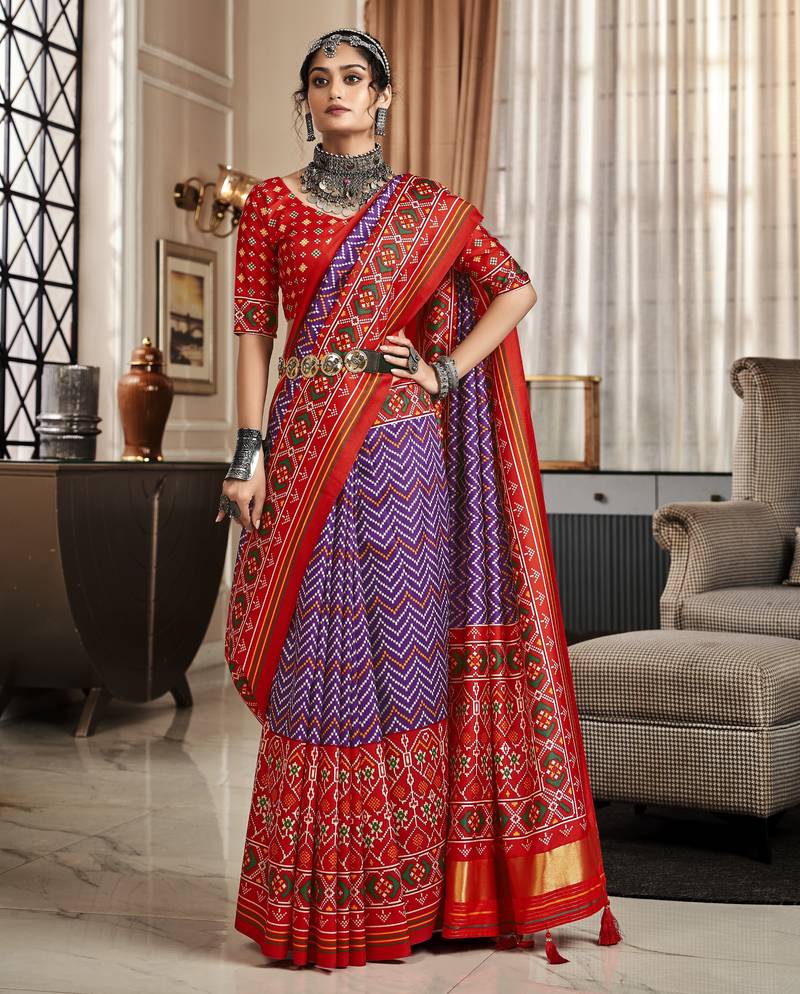  PURPLE silk blend saree 