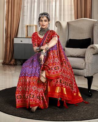  PURPLE silk blend saree  2