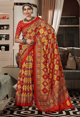  ORANGE silk blend saree  1
