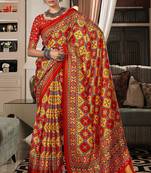 ORANGE silk blend saree 
