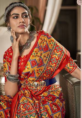  ORANGE silk blend saree  2