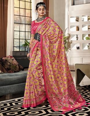 PINK silk blend saree  1