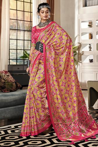 PINK silk blend saree 