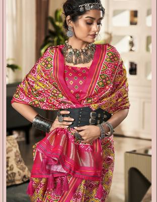PINK silk blend saree  2