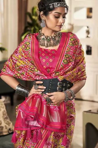 PINK silk blend saree 