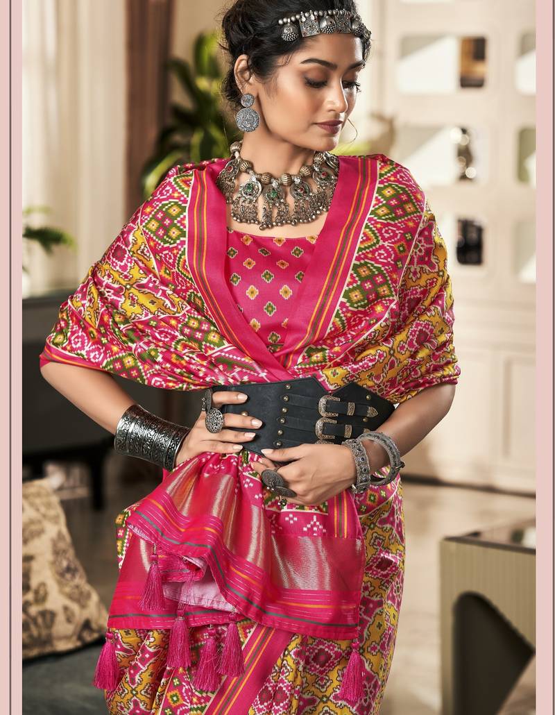 PINK silk blend saree 