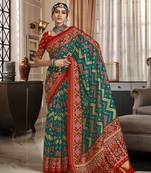 GREEN  silk blend saree 