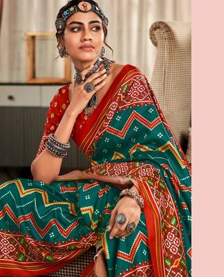 GREEN silk blend saree  2