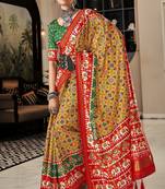  YELLOW silk blend saree 