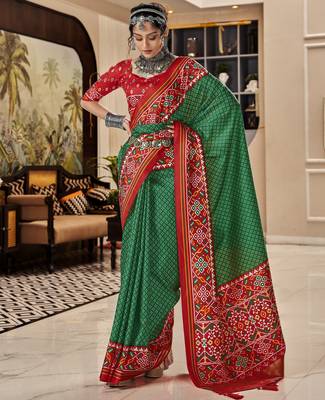  GREEN silk blend saree  1
