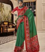  GREEN silk blend saree 